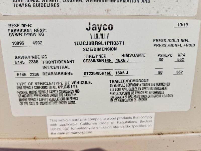 Aukcja sprzedaży 2020 Jayco Eagle Ht Series M-28, vin: 1UJCJ0BR9L1PR0371, numer aukcji: 59698956