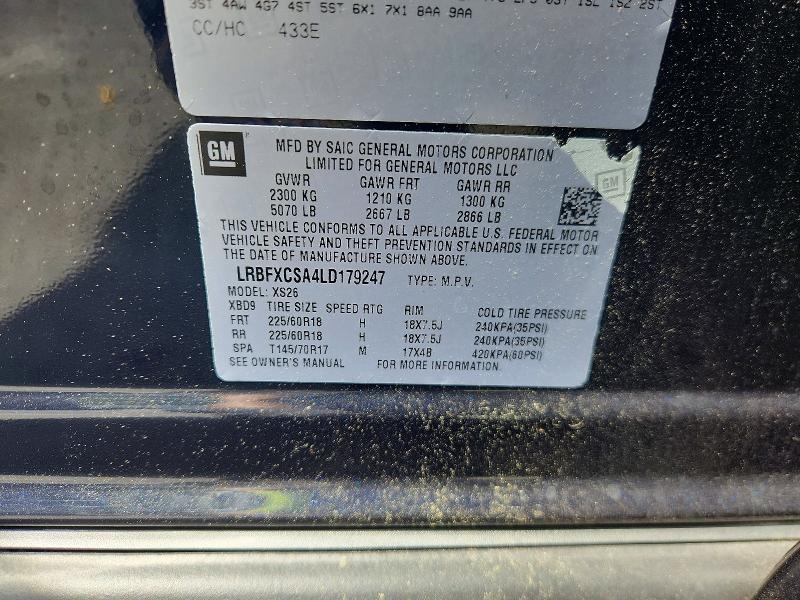 Продаж на аукціоні авто 2020 Buick Envision, vin: LRBFXCSA4LD179247, номер лоту: 62209676