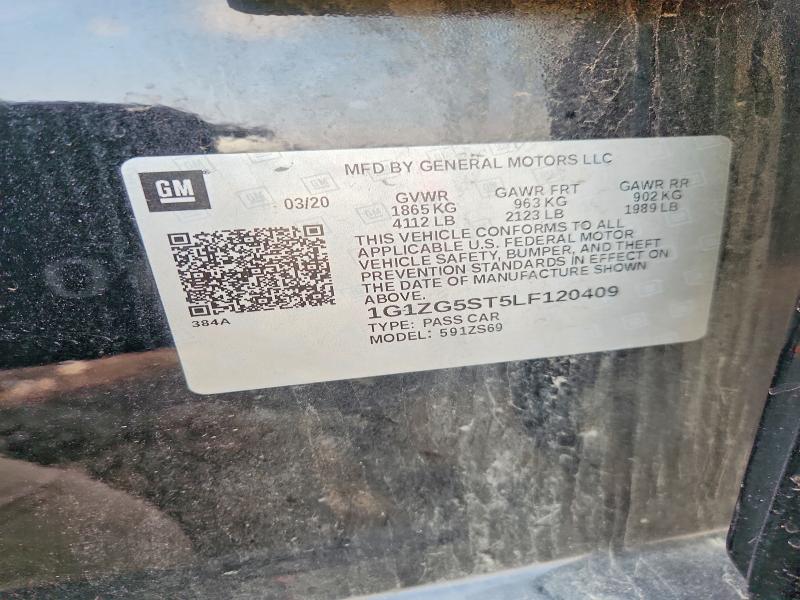 60634986 :رقم المزاد ، 1G1ZG5ST5LF120409 vin ، 2020 Chevrolet Malibu مزاد بيع