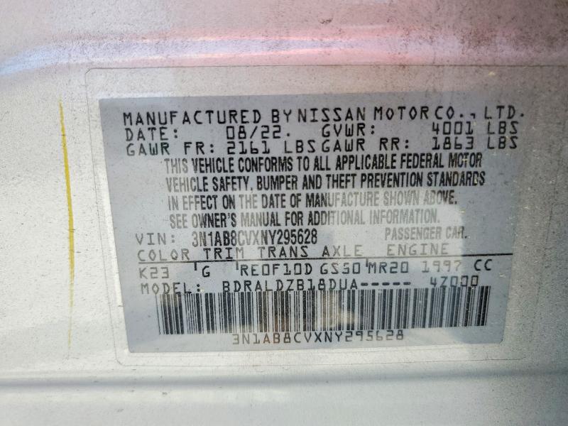 Продажа на аукционе авто 2022 Nissan Sentra, vin: 3N1AB8CVXNY295628, номер лота: 59374946