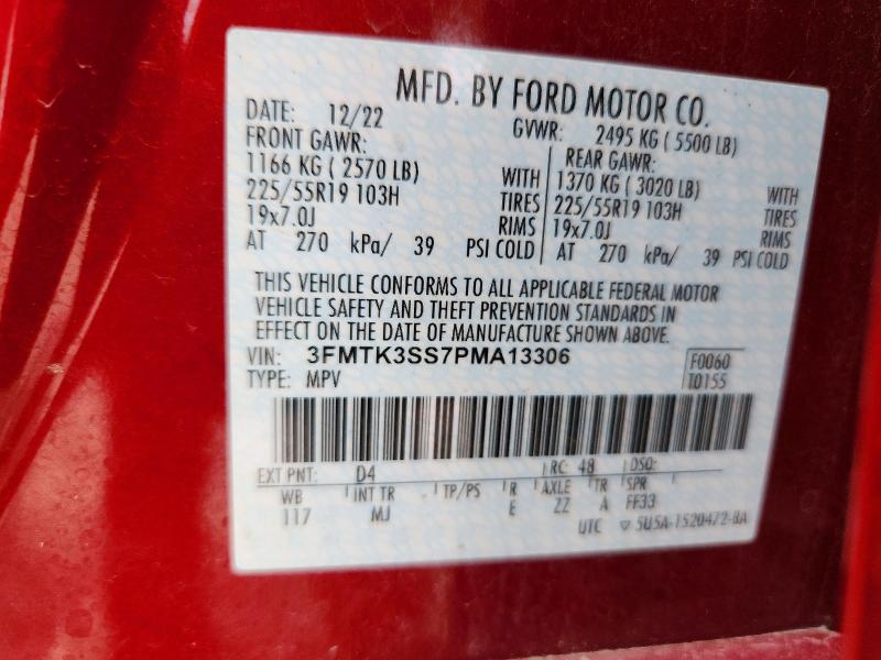 Продажа на аукционе авто 2023 Ford Mustang Mach-e, vin: 3FMTK3SS7PMA13306, номер лота: 62574496