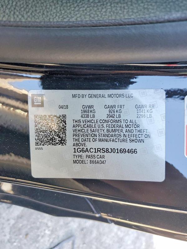 61060666 :رقم المزاد ، 1G6AC1RS8J0169466 vin ، 2018 Cadillac Ats مزاد بيع