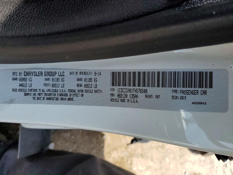 62294116 :رقم المزاد ، 1C3CCCAB1FN576508 vin ، 2015 Chrysler 200 مزاد بيع