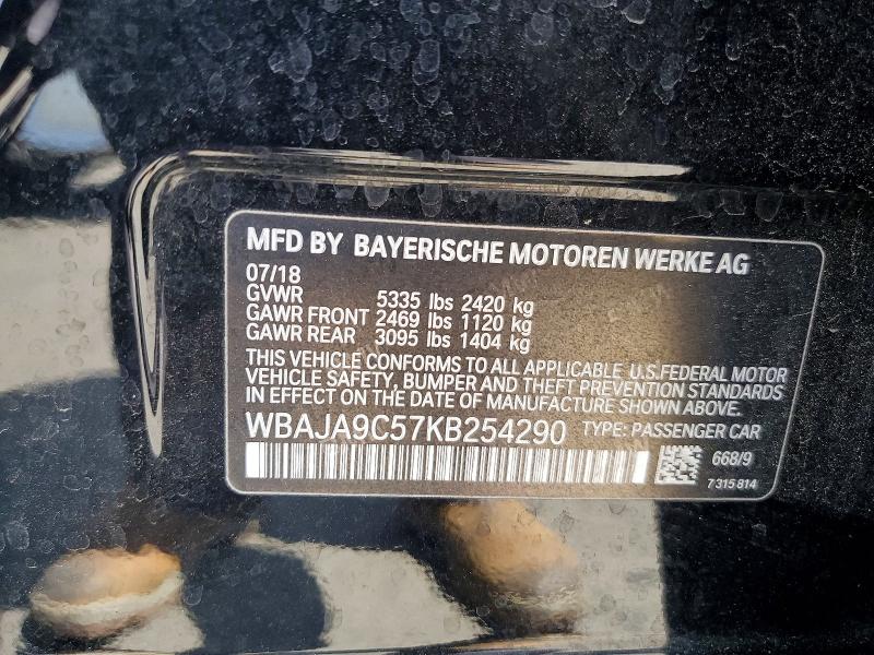 Aukcja sprzedaży 2019 Bmw 530e, vin: WBAJA9C57KB254290, numer aukcji: 61339476