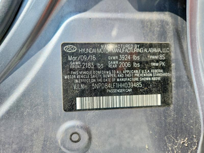 Продажа на аукционе авто 2017 Hyundai Elantra, vin: 5NPD84LF1HH039485, номер лота: 55416476