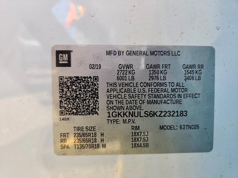 Продажа на аукционе авто 2019 Gmc Acadia, vin: 1GKKNULS6KZ232183, номер лота: 59390686