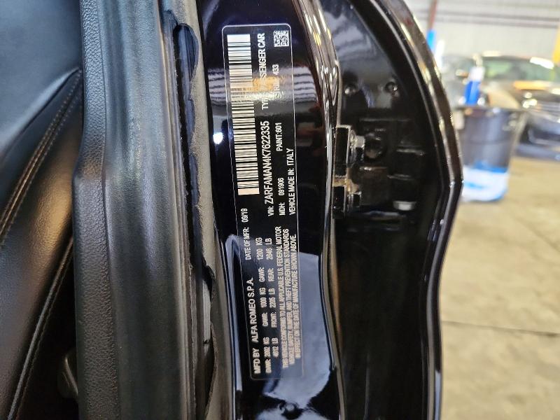 2019 Alfa Romeo Giulia მანქანა იყიდება აუქციონზე, vin: ZARFAMAN4K7622335, აუქციონის ნომერი: 59984516