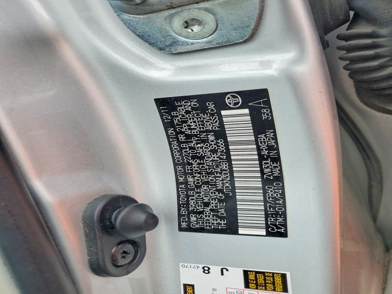 Aukcja sprzedaży 2011 Toyota Prius, vin: JTDKN3DU8B1473666, numer aukcji: 60069926