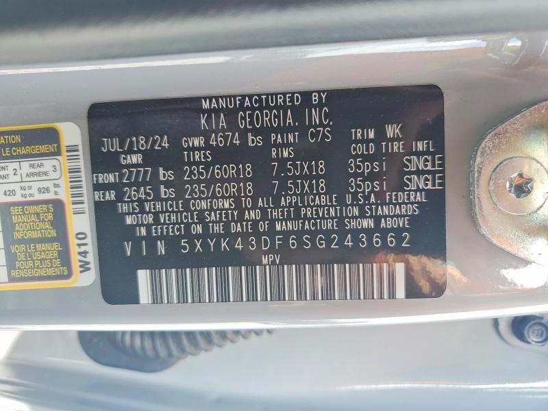 61720456 :رقم المزاد ، 5XYK43DF6SG243662 vin ، 2025 Kia Sportage مزاد بيع