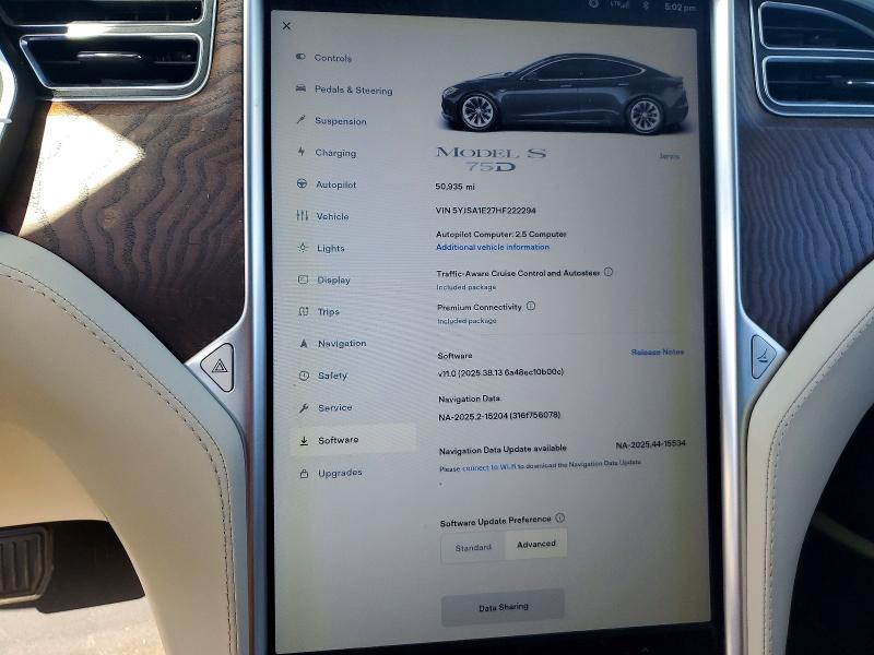 Продаж на аукціоні авто 2017 Tesla Model S, vin: 5YJSA1E27HF222294, номер лоту: 59888146