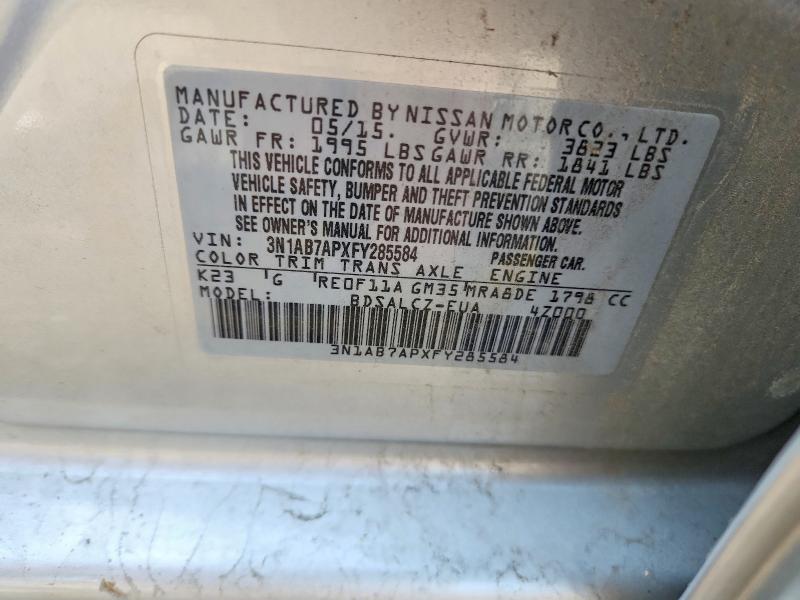 59863756 :رقم المزاد ، 3N1AB7APXFY285584 vin ، 2015 Nissan Sentra مزاد بيع