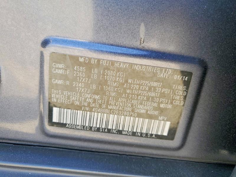 Продажа на аукционе авто 2014 Subaru Outback, vin: 4S4BRBLC2E3280750, номер лота: 61689266