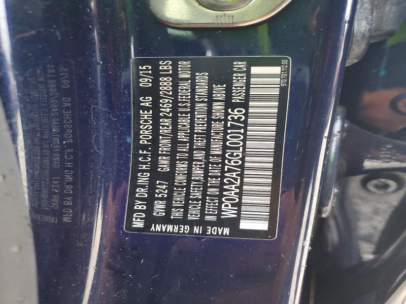 Aukcja sprzedaży 2016 Porsche Panamera, vin: WP0AA2A76GL001736, numer aukcji: 61174586