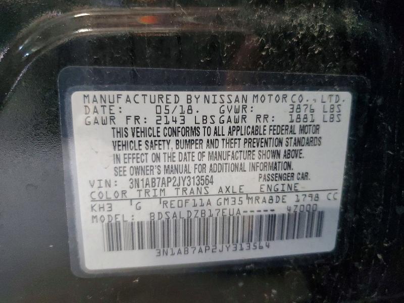 Продажа на аукционе авто 2018 Nissan Sentra, vin: 3N1AB7AP2JY313564, номер лота: 60848746