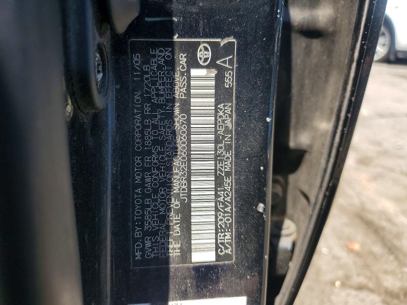 Aukcja sprzedaży 2005 Toyota Corolla, vin: JTDBR32E060060670, numer aukcji: 59893576