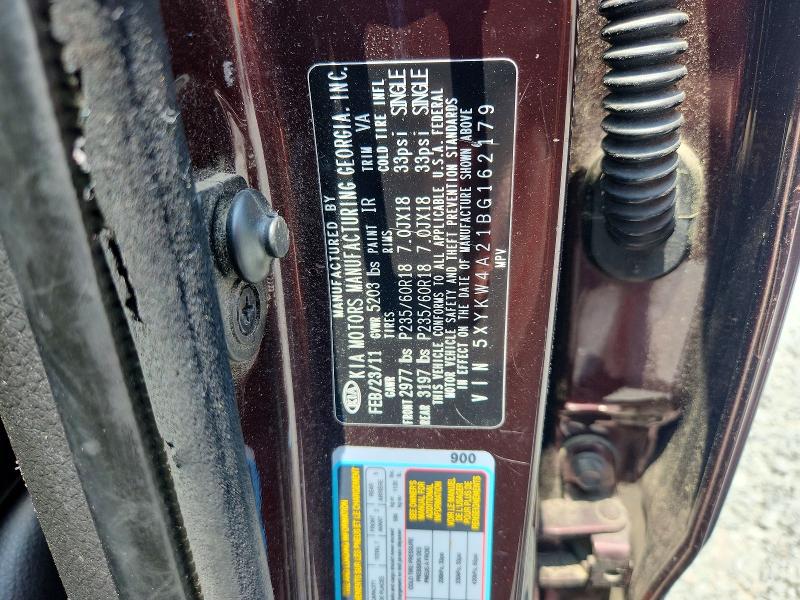 Продаж на аукціоні авто 2011 Kia Sorento, vin: 5XYKW4A21BG162179, номер лоту: 53373176
