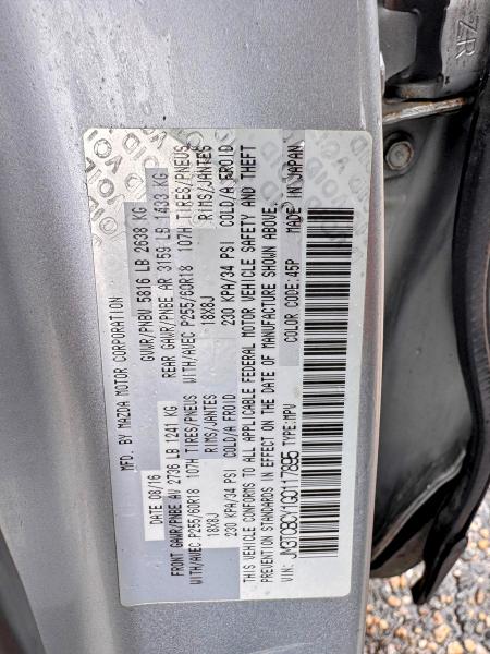 Aukcja sprzedaży 2016 Mazda Cx-9, vin: JM3TCBCY1G0117895, numer aukcji: 62824306