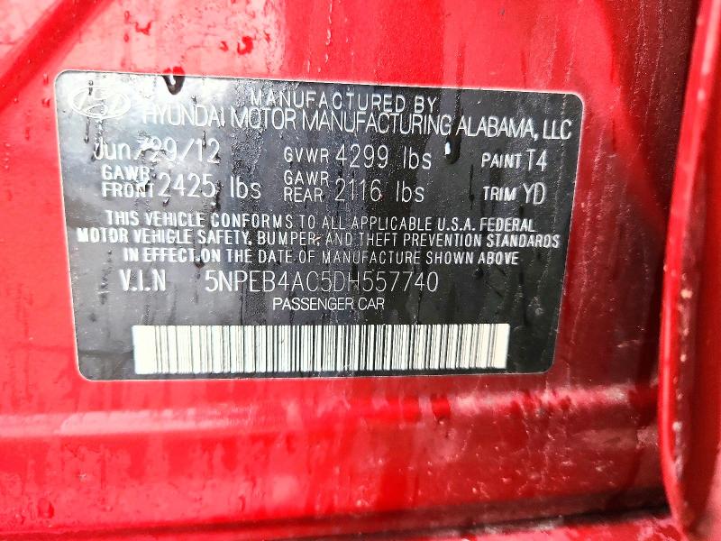 Продаж на аукціоні авто 2013 Hyundai Sonata, vin: 5NPEB4AC5DH557740, номер лоту: 61364276