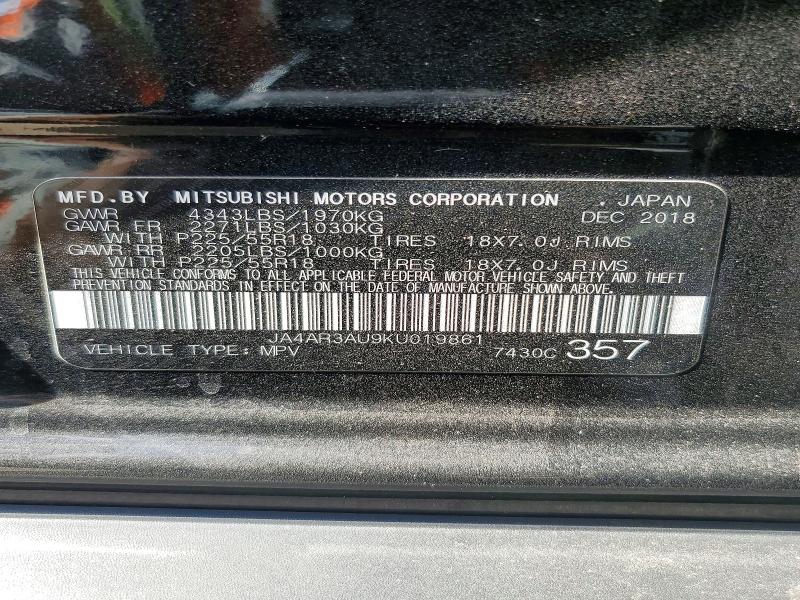 Aukcja sprzedaży 2019 Mitsubishi Outlander Sport, vin: JA4AR3AU9KU019861, numer aukcji: 61778306