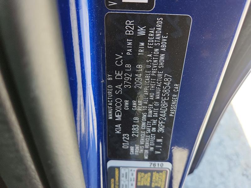 61124336 :رقم المزاد ، 3KPF24AD8PE585487 vin ، 2023 Kia Forte مزاد بيع
