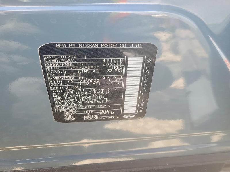 62829506 :رقم المزاد ، 3PCAJ5FA1RF110956 vin ، 2024 Infiniti Qx50 مزاد بيع
