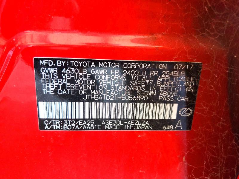 Продаж на аукціоні авто 2017 Lexus Is, vin: JTHBA1D21H5056890, номер лоту: 60701386