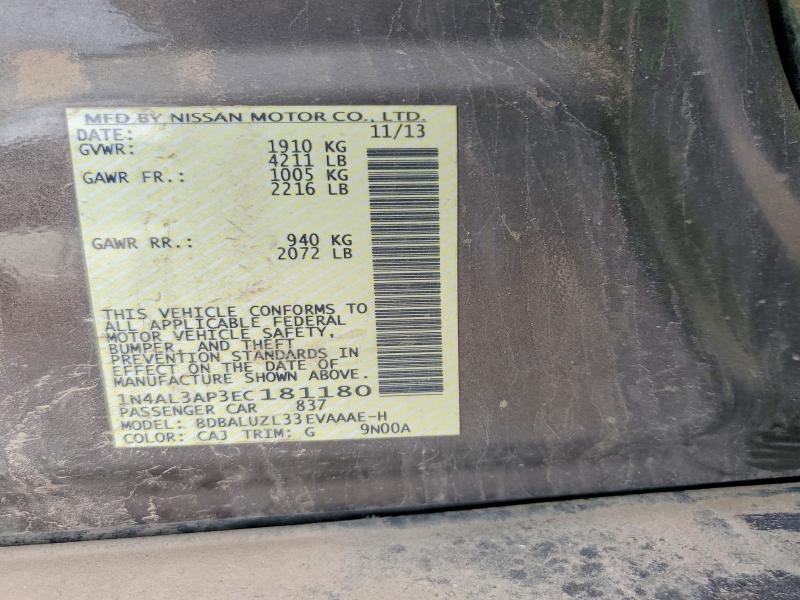 62146546 :رقم المزاد ، 1N4AL3AP3EC181180 vin ، 2014 Nissan Altima مزاد بيع