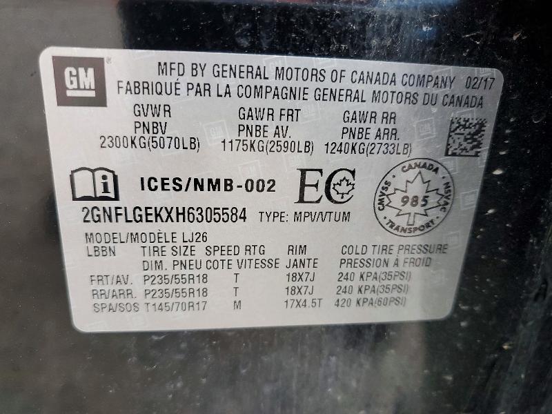 Продажа на аукционе авто 2017 Chevrolet Equinox, vin: 2GNFLGEKXH6305584, номер лота: 60259526