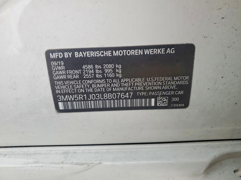 Aukcja sprzedaży 2020 Bmw 330i 4d, vin: 3MW5R1J03L8B07647, numer aukcji: 62959466