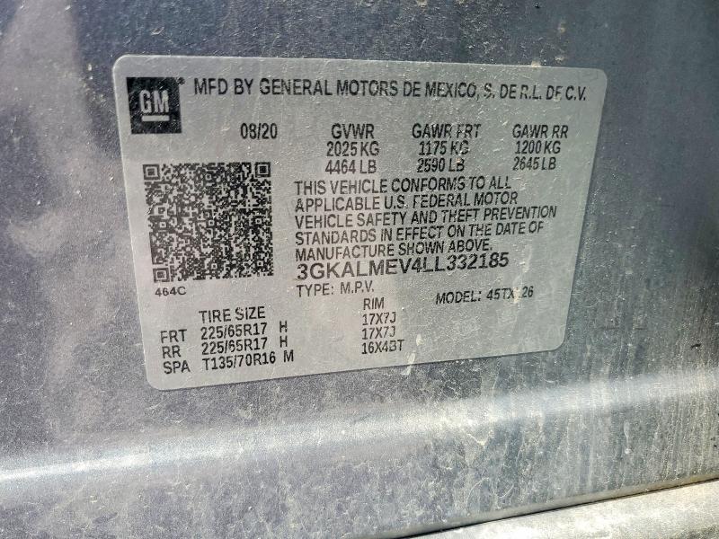 60273646 :رقم المزاد ، 3GKALMEV4LL332185 vin ، 2020 Gmc Terrain مزاد بيع