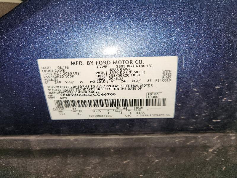Продажа на аукционе авто 2018 Ford Explorer, vin: 1FM5K8D84JGC66768, номер лота: 61619456