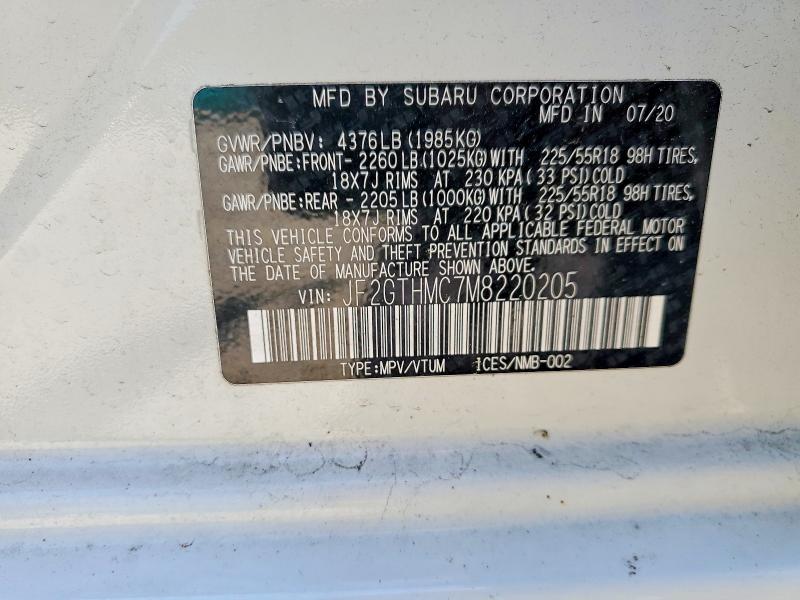 Продаж на аукціоні авто 2021 Subaru Crosstrek, vin: JF2GTHMC7M8220205, номер лоту: 59986736