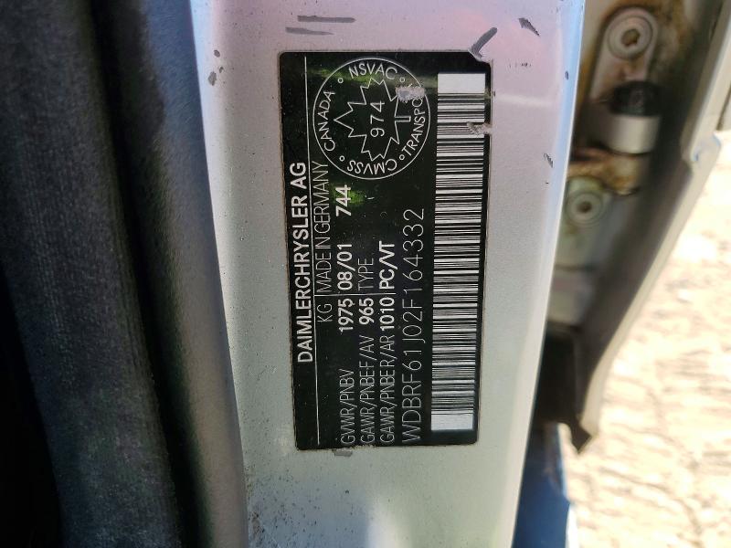 Aukcja sprzedaży 2002 Mercedes-benz C, vin: WDBRF61J02F164332, numer aukcji: 59347546