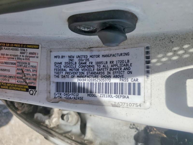 Aukcja sprzedaży 2005 Toyota Corolla, vin: 1NXBR32E85Z505370, numer aukcji: 62580296