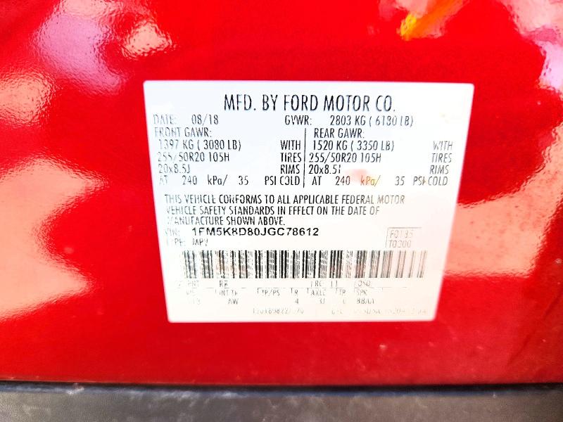 Aukcja sprzedaży 2018 Ford Explorer, vin: 1FM5K8D80JGC78612, numer aukcji: 62506276