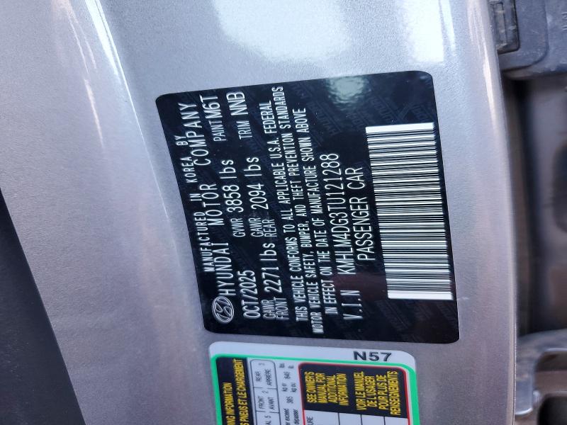 62797646 :رقم المزاد ، KMHLM4DG3TU121288 vin ، 2026 Hyundai Elantra مزاد بيع