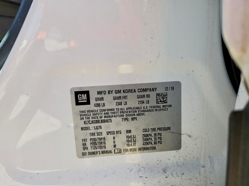 Продаж на аукціоні авто 2020 Chevrolet Trax, vin: KL7CJKSB8LB084675, номер лоту: 62445626