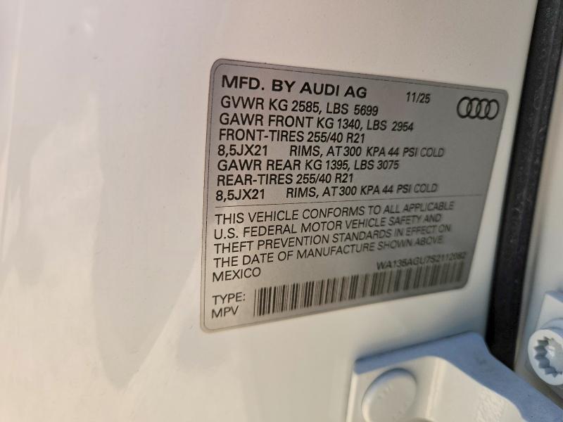 Продаж на аукціоні авто 2025 Audi Sq5, vin: WA135AGU7S2112082, номер лоту: 60215316