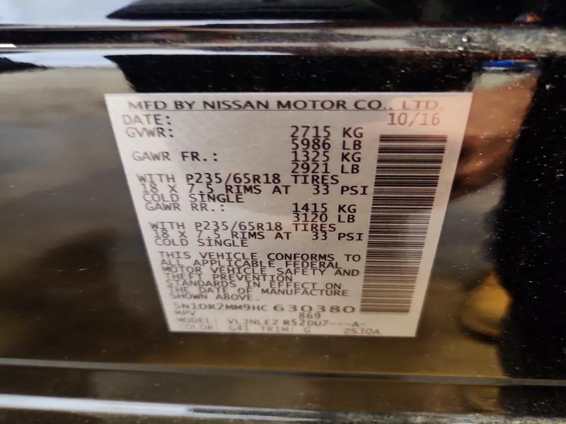 2017 Nissan Pathfinder მანქანა იყიდება აუქციონზე, vin: 5N1DR2MM9HC630380, აუქციონის ნომერი: 60642176