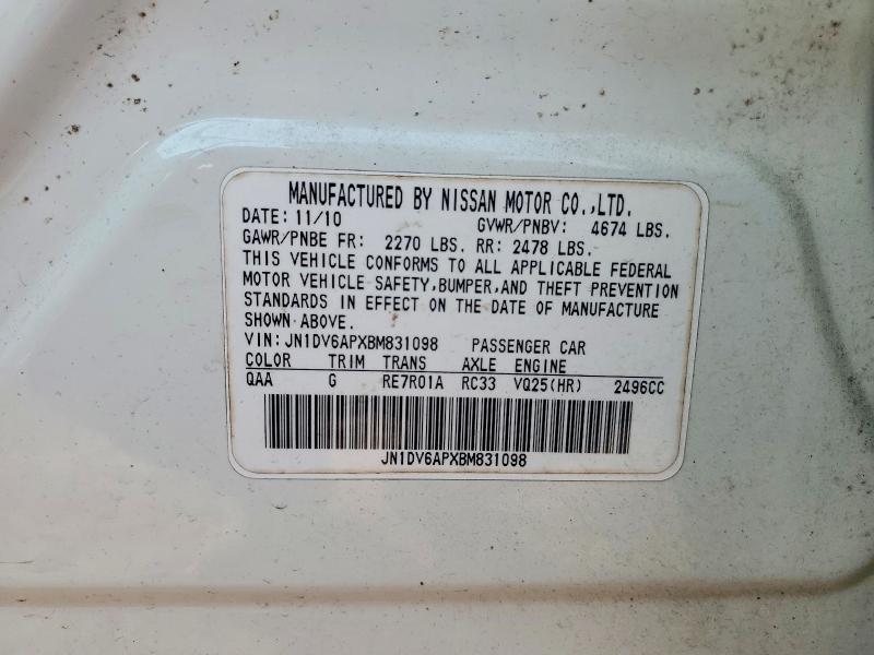 Продажа на аукционе авто 2011 Infiniti G25 Sedan, vin: JN1DV6APXBM831098, номер лота: 62867046