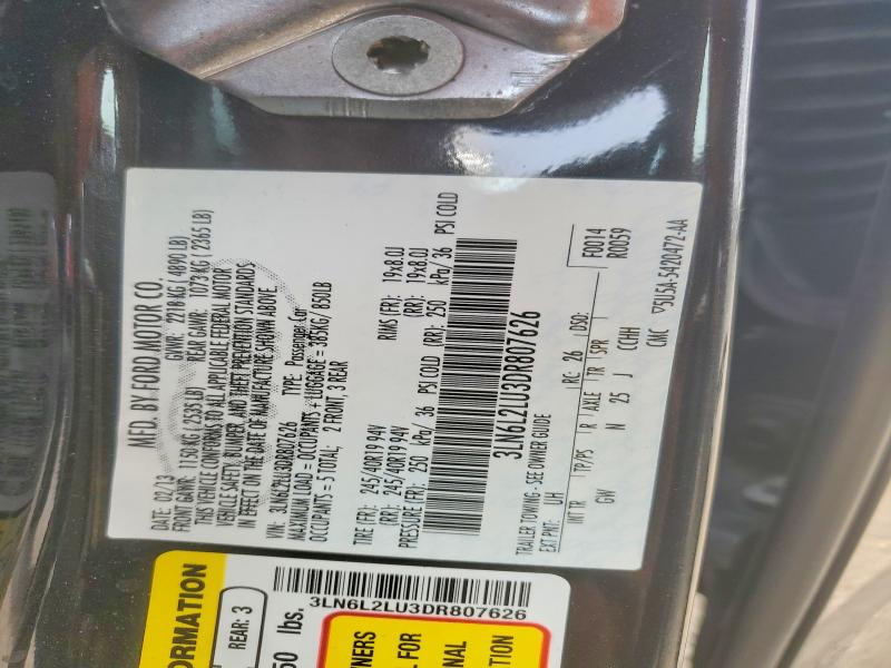 60931246 :رقم المزاد ، 3LN6L2LU3DR807626 vin ، 2013 Lincoln Mkz مزاد بيع