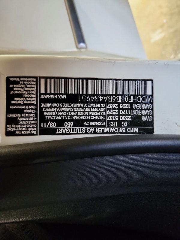Продаж на аукціоні авто 2011 Mercedes-benz E, vin: WDDHF8HB6BA434951, номер лоту: 60357636