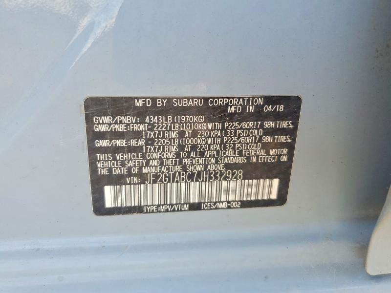 Продажа на аукционе авто 2018 Subaru Crosstrek, vin: JF2GTABC7JH332928, номер лота: 59390066
