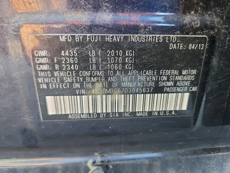 Продажа на аукционе авто 2013 Subaru Legacy, vin: 4S3BMBG67D3045637, номер лота: 62904236
