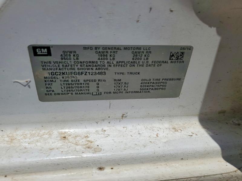 Aukcja sprzedaży 2015 Chevrolet Silverado, vin: 1GC2KUEG6FZ123483, numer aukcji: 58096126