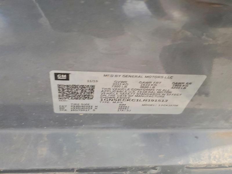 Продаж на аукціоні авто 2020 Chevrolet Tahoe, vin: 1GNSKCKC1LR191513, номер лоту: 61596066