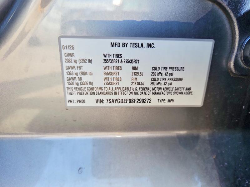 Aukcja sprzedaży 2025 Tesla Model Y, vin: 7SAYGDEF9SF299272, numer aukcji: 61500746
