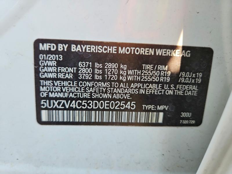 Aukcja sprzedaży 2013 Bmw X5, vin: 5UXZV4C53D0E02545, numer aukcji: 62298696