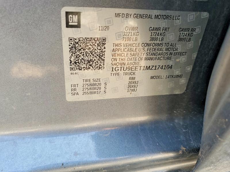 Продажа на аукционе авто 2021 Gmc Sierra, vin: 1GTU9EET1MZ174104, номер лота: 62303766