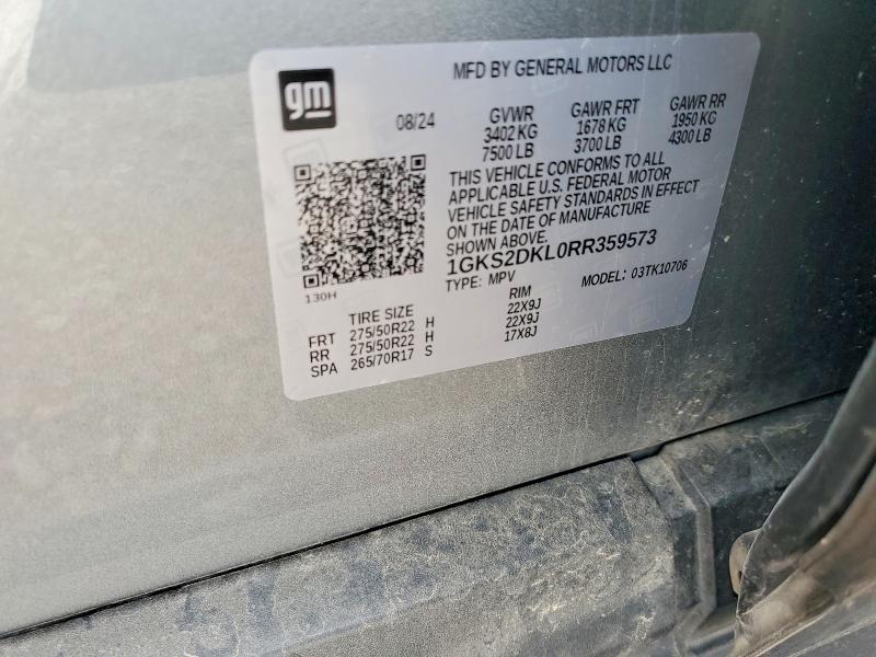 2024 Gmc Yukon მანქანა იყიდება აუქციონზე, vin: 1GKS2DKL0RR359573, აუქციონის ნომერი: 61613196